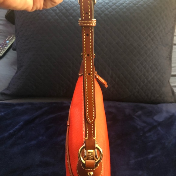 Orange Pebble Grain AWL Dooney &Bourke Double Strap Purse - Picture 4 of 13